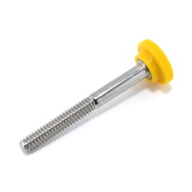 1/4"-20 x 2-1/4" Thumb Screw Stainless Steel - Yellow Knurled Round Plastic Knob - Standard/Coarse Thread Thumbscrew - Length: 2.250" - Proudly Built in USA - Package of (4)