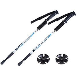 GLASEA® 2x Antishock Trekking Walking Hiking Pair Sticks Poles (silver)