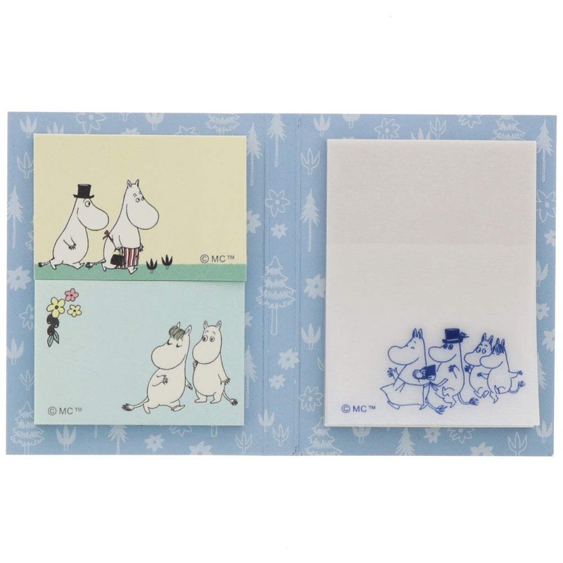 Sunstar Stationery S2825260 Moomin Sticky Notes, Book-shaped, Blue