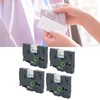 4Pcs Label Tape 12mm Waterproof Black On White Label Maker