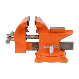Pony Tools 24545 4-1/2in. Light Duty Bench Vise with Swivel Base, Orange