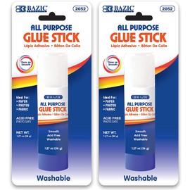 BAZIC Premium Jumbo Glue Stick 36g/1.27 Oz, Multi-Purpose Acid Free, Glue Sticks, for Photos Paper Kids Art Craft at School Home Office, 2-Pack