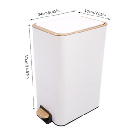YUYFCC Slim Bathroom Trash Can 3.17 Gallon Modern Garbage Can with Lid Step Trash Bin Freestanding Garbage Bin Cans for Living Room Bathroom Bedroom Office Kitchen (White)