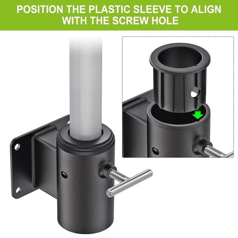 Dolibest Deck Umbrella Mount, Patio Umbrella Holder with 3 Plastic