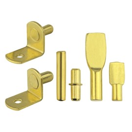 BGTXINGI 120pcs Shelf Pins Kit Nickel-Plated 4 Styles Shelf Support Pins Shelf Bracket Support Pegs Flat Spoon Pegs Cylinder Pen Holder L-shaped Holder Dowel Pins for Kitchen Cabinet Furniture