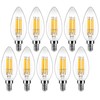DiCUNO E12 Candelabra LED Bulb 40 Watt Equivalent, 550Lumen, Warm