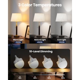 UNILAMP E26+E12 Rechargeable LED Light Bulb Remote, 2000mAh Battery Operated Puck Light Bulb with Detachable, 3CCT+12 Color Charging Wireless Dimmable Night Light for Home, Lamp, Emergency, 2 Pack