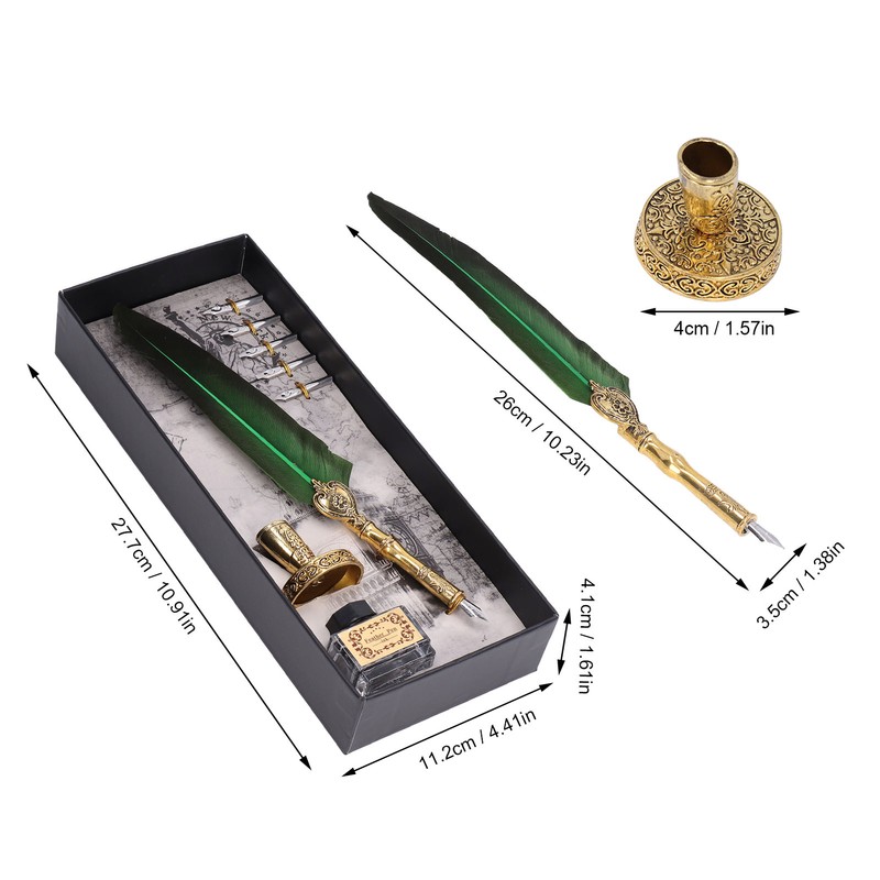 Feather Pen Exquisite Vintage Elegant Stainless Steel Smoothly Writing Wear