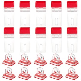 BENECREAT 20 Sets Self-Adhesive Latch Buckles, Transparent Acrylic Cabinet Hinges, Folding Hinge Kit for Aquarium Lid and Furniture Display Stand, 1.6x0.6x0.2 inches