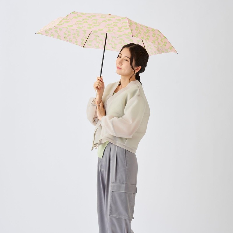 ムーンバット 【エスタ】 雨傘 折りたたみ傘 レディース 耐風 通勤 通学 ミニ フラミンゴ