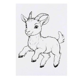 'Cute Goat Jumping' Temporary Tattoo - Water Resistant, Skin-Safe, Non-Toxic Transfer (TO00081499)