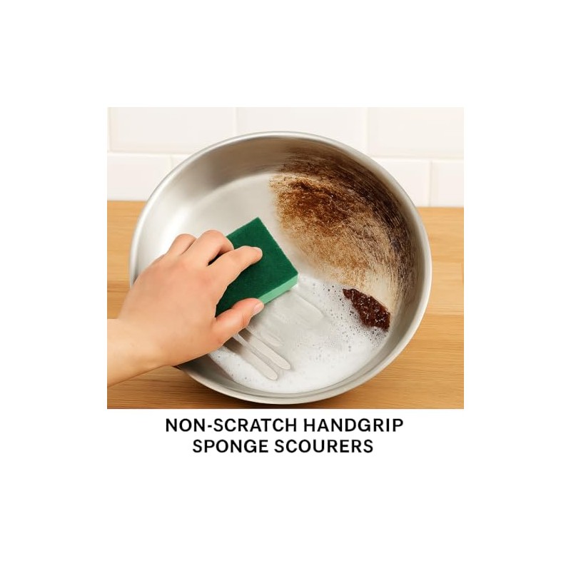 HiFEN® Pack of 10 Non-Scratch Handgrip Sponge Scourers, Premium Sponges