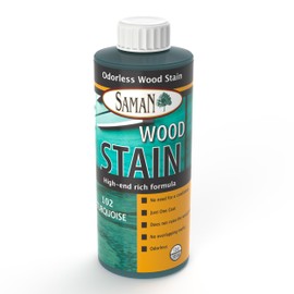 SamaN Interior Water Based Wood Stain - Natural Stain for Furniture, Moldings, Wood Paneling, Cabinets (Turquoise TEW-102-12, 12 oz)