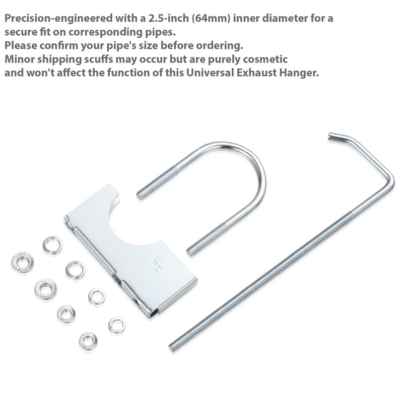 HAFRILY 2.5 Inch Universal Exhaust Hanger with Exhaust Clamp Bracket