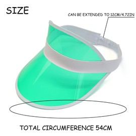 AYNKH Neon Sun Visor Hats Party Accessories Unisex Retro 80s Pub Golf Visor Fancy Dress for Women Men Beach Sports Carnival Bar Party, Green, Unit size