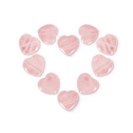 Ditind 10PCS Rose Quartz Heart Healing Crystals – Natural Handcrafted Gemstones for Love, Energy Balancing & Meditation, Crystals and Healing Stones for Spiritual Growth & Relaxation.