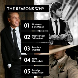 DonDon Mens Handmade Silk Look Ties 6cm, mint