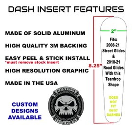 Kustom Cycle Parts Bright Lightning Metal Dash Panel Console Insert! Fits Harley Davidson 2008-2020 Street Glides and 2010-2020 Road Glides. Easy Install!