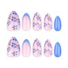 SXVME French Tip False Nails Short Almond, Baby Blue Press