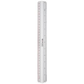 Westcott 12"/300mm Raised Grip Aluminium Ruler with Metric and Imperial Scale - Silver