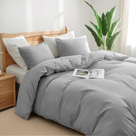 Duvet Cover King Size Luxury Duvet Cover King Size Bedding Set Soft and Breathable King Duvet Cover Bed Set 3 Piece(Gray,King)