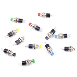 Cylewet 12Pcs 1A 250V AC 2 Pins SPST Momentary Mini Push Button Switch Normal Open (Pack of 12) CYT1078