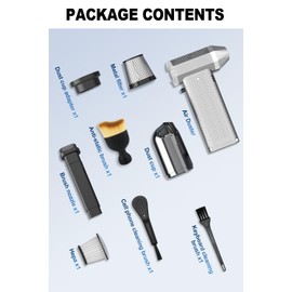 Raydyn 200000rpm Mini Compressed Air Duster for Computer -12000Pa Mini Computer Vacuums with 8000mAh Batteries for Cleaning Keyboard&PC-263g Lightweight,15-200 Minutes Continuous use (Tin Gray)