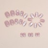 Clataly 24 Pcs Cute Butterfly Fake Nails White Flower False
