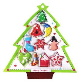 10 Sets Christmas Cookie Cutters,Christmas Tree Cookie Cutters For Kids,Christmas Deer, Christmas Socks, Christmas Bells, Christmas Snowman, For DIY Christmas Baking
