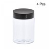 sourcing map Round Plastic Jars with Black Screw Top Lid,