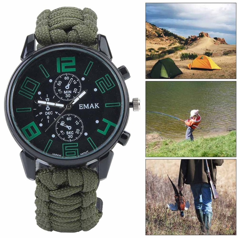 6 in 1 Multifunction Waterproof Outdoor Camping Survival Watch Rescue