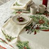 Benson Mills Christmas Ribbons Engineered Printed Fabric Tablecloth, 52-Inch-by-70 Inch