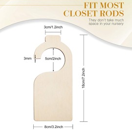 Blank Clothing Rack Divider Wooden Closet Size Divider Baby Closet Blank Organizers Hanger separators Hanging Closet Dividers with Marker Pen for Home Nursery Baby Clothes (15 Pieces)