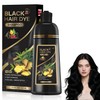 4 en 1 para Champú Colorante, Shampoo Tinte 500ml (Negro)