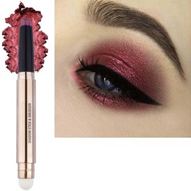 2 in 1 Red Cream Eyeshadow Stick Valentines Day Gifts, Shimmer Smooth Glitter Eyeshadow Pencil, Hypoallergenic Waterproof Long Lasting Eye Shadow Highlighter Stick, Highlighter Eye Liner Create High-Impact Multi-Dimensional Eye Makeup(Orchid shimmer # 09
