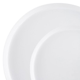 EcoQuality 5.5 inch Transparent White Plastic Dessert Plates – Elegant, Disposable, Versatile Plates for Everyday Use, Parties, and Special Occasions, Dinner – Easy to Clean, Stylish Tableware (30)