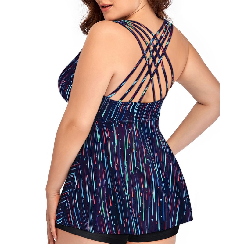 Yonique - playera tankini de talla grande para mujer, sin