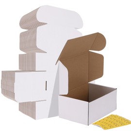 HORLIMER 9x6x4 Shipping Boxes Set of 30, White Corrugated Cardboard Mailer Box for Packing Small Business