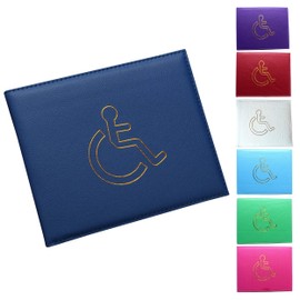 Glamified, glam Soft Leather Disabled Badge Holder Wallet Disability Parking Badge Cover Holder by Disabled Blue Badge Display Holder (Blue)