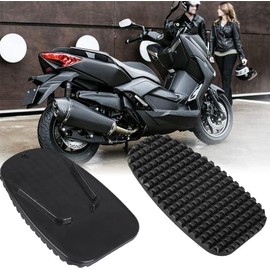 2Pcs Black Motorcycle Side Kickstand Non-Slip Plate Base Parking Stand Support Plastic Pad, Motorcycle Body and Frame Parts