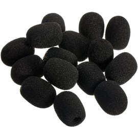 15 PCS Mini Size Headset Microphone Windscreen Foam Cover Soft Comfortable and High-density Mic Covers Pop Filter Replacement Windshield for Headset Microphones Noise Reduction, Black