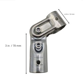 Adjustable 2-Way Pipe Connector, Metal Clamp Fittings, for 1" (O.D. 25.4 mm) Stainless Steel Rail, Chain Link Fence, Bolts and Nuts Included (4 Set)