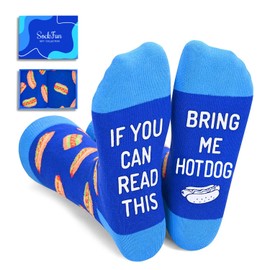 sockfun Hot Dog Socks Hot Dog Gifts Men Women, Bread Gifts Bread Sandwich Socks, If You Can Read This
