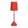 Simple Designs LT3018-RED Table Lamp with Fabric Shade and Hanging
