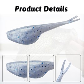 Bombite Crappie Baits,Split-Tail Crappies Lures Bait Fishing Soft Plastic Lures for Bluegill Panfish Trout Bass 24pcs
