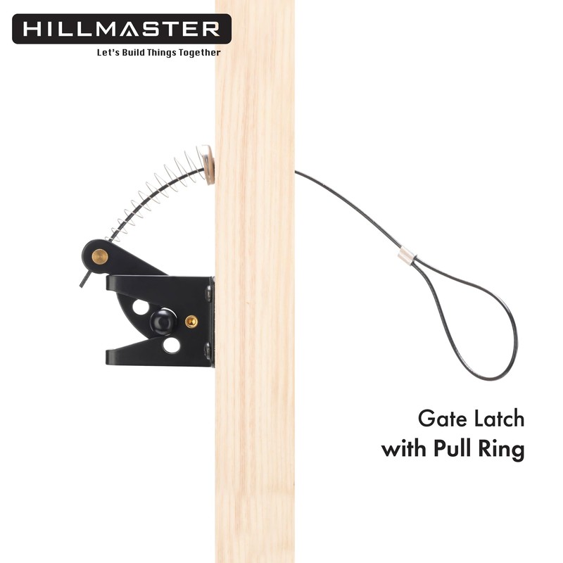 HILLMASTER Self Locking Gate Latch for Wooden Fence with Steel