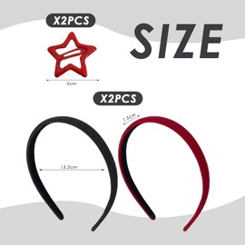 Pack of 2 Velvet Headbands, 2 Pieces Hair Pins, Girls Headband Decoration, Clothing Accessories, Hair Accessories, Simple and Fashionable Hair Bands, Headband Jewellery