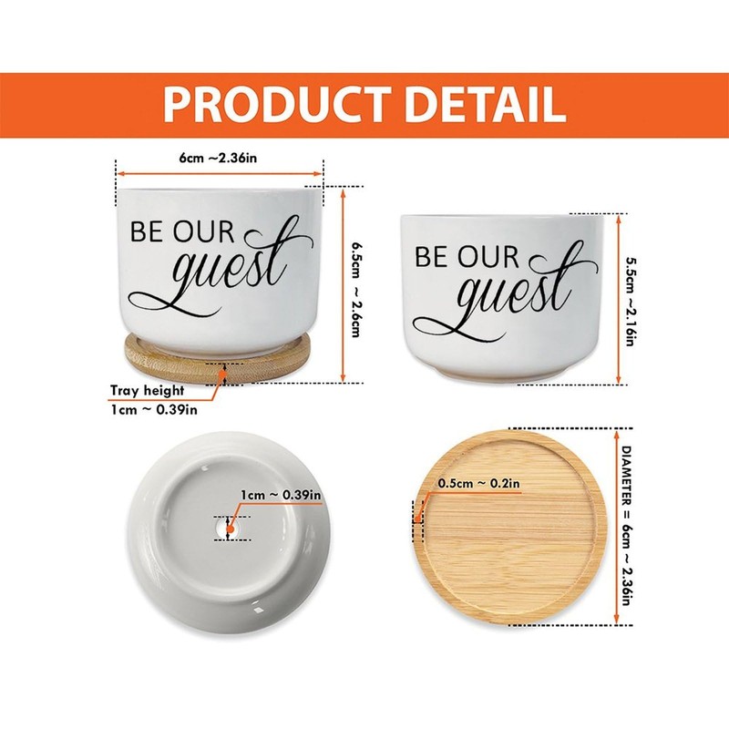 DecStic Be Our Guest Ceramic Planters Bible Verse Planters for