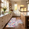 Floral Kitchen Rugs Sets of 2,Washable Kitchen Decor Mat Fits