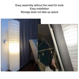 Rice Paper Floor Lamp Shade, Japanese Style Minimalist Easy Assembly Dustproof Rice Paper Lamp Protector Cover for Bedroom, Living Room, Office
